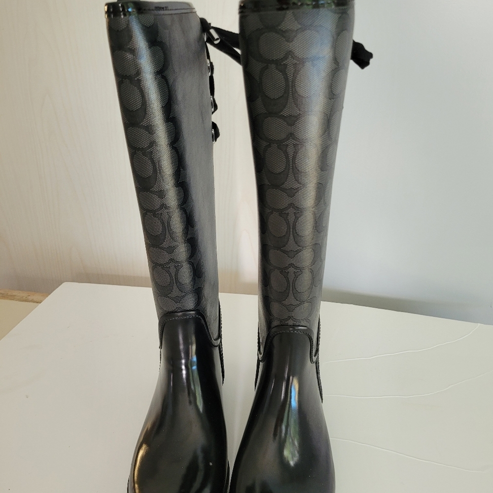 Leather Coach Rain Boots
